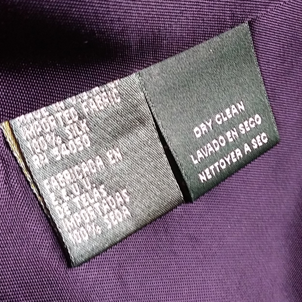 Ralph Lauren Jacket blazer 100% Silk Herringbone - Picture 11 of 13